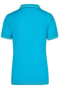 Ladies' Elastic Polo, aqua/white – James & Nicholson (4)