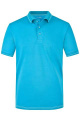 Men's Elastic Polo, aqua/white
