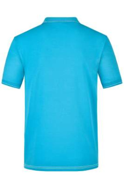 Men's Elastic Polo, aqua/white – James & Nicholson (4)