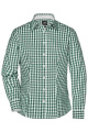 Ladies' Checked Blouse, forest-green/white