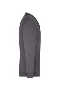 Men's V-Neck Cardigan, anthracite-melange – James & Nicholson (3)
