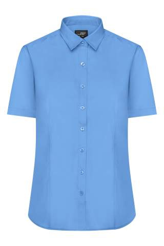Ladies' Shirt Short-Sleeved Poplin, aqua – James & Nicholson (1)