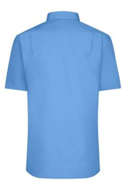 Men's Shirt Short-Sleeved Poplin, aqua – James & Nicholson (4)