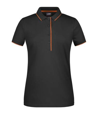 Ladies' Polo Stripe, black/orange – James & Nicholson (1)