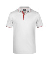 Men's Polo Stripe, white/red
