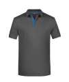 Men's Polo Stripe, graphite/aqua