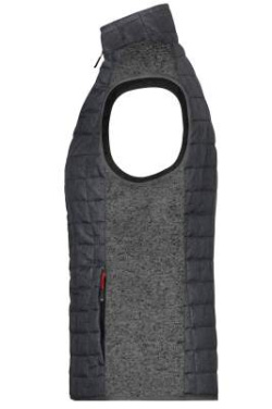 Ladies' Knitted Hybrid Vest, grey-melange/anthracite-melange – James & Nicholson (2)