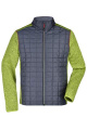 Men's Knitted Hybrid Jacket, kiwi-melange/anthracite-melange