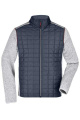 Men's Knitted Hybrid Jacket, light-melange/anthracite-melange