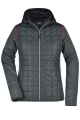 Ladies' Knitted Hybrid Jacket, grey-melange/anthracite-melange