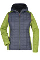 Ladies' Knitted Hybrid Jacket, kiwi-melange/anthracite-melange