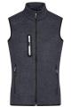 Ladies' Knitted Fleece Vest, dark-grey-melange/silver