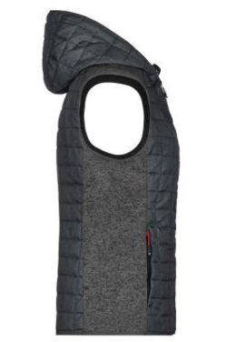Ladies' Knitted Hybrid Vest, grey-melange/anthracite-melange – James & Nicholson (3)