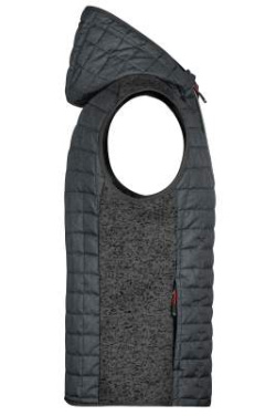 Men's Knitted Hybrid Vest, grey-melange/anthracite-melange – James & Nicholson (3)