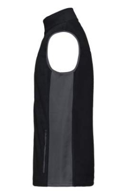Workwear Fleece Vest – STRONG, black/carbon – James & Nicholson (2)