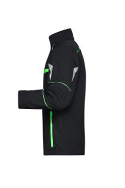Workwear Softshell Jacket, black/lime-green - James & Nicholson (2)