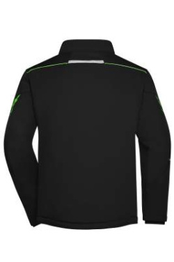Workwear Softshell Padded Jacket, black/lime-green - James & Nicholson (4)