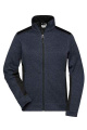 Ladies' Knitted Workwear Fleece Jacket – STRONG, carbon-melange/black