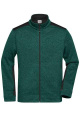 Men's Knitted Workwear Fleece Jacket – STRONG, dark-green-melange/black