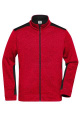 Men's Knitted Workwear Fleece Jacket – STRONG, red-melange/black