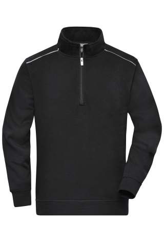 Workwear Half-Zip Sweat - SOLID, black – James & Nicholson (1)