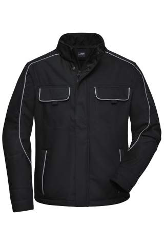 Workwear Softshell Jacket - SOLID, black – James & Nicholson (1)