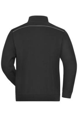 Workwear Sweat Jacket - SOLID, black – James & Nicholson (4)