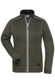 Ladies' Knitted Workwear Fleece Jacket - SOLID, olive-melange/black