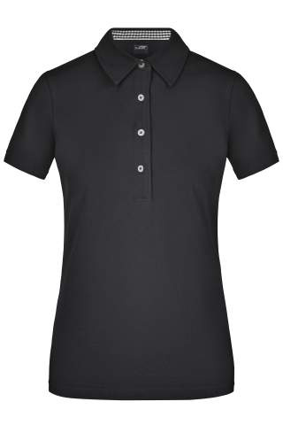 Ladies' Plain Polo, black/black-white – James & Nicholson (1)
