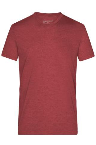 Men's Heather T-Shirt, wine-melange – James & Nicholson (1)