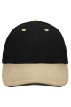 6 Panel Cap mit kontrastfarbener Schirmkante, black/beige/black