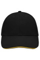 6 Panel Cap mit kontrastfarbener Schirmkante, black/yellow