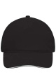 5 Panel Cap mit kontrastfarbener Schirmkante, black/white