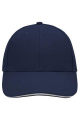 6 Panel Cap mit kontrastfarbener Schirmkante, navy/white