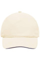 5 Panel Cap mit kontrastfarbener Schirmkante, natural/navy