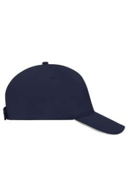 5 Panel Cap mit kontrastfarbener Schirmkante, navy/white - Myrtle Beach (3)