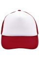 5 Panel Polyester Mesh Cap, white/red