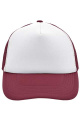 5 Panel Polyester Mesh Cap, white/burgundy