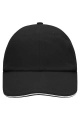 6 Panel Raver Cap mit kontrastfarbener Schirmkante, black/white