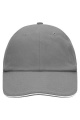 6 Panel Raver Cap mit kontrastfarbener Schirmkante, dark-grey/white