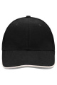 6 Panel Double Cap mit kontrastfarbener Schirmkante, black/white/dark-grey