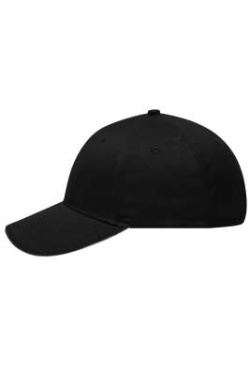 6 Panel Brushed Cap mit kontrastfarbener Schirmkante, black/light-grey - Myrtle Beach (2)