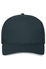 5 Panel Cap mit kontrastfarbener Schirmkante Organic Cotton, navy/white