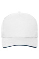5 Panel Cap mit kontrastfarbener Schirmkante Organic Cotton, white/navy