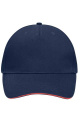 5 Panel Cap mit kontrastfarbener Schirmkante, navy/red
