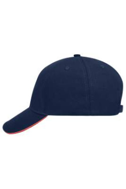 5 Panel Cap mit kontrastfarbener Schirmkante, navy/red - Myrtle Beach (2)