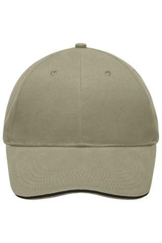 Light Brushed Cap mit kontrastfarbener Schirmkante, beige/black - Myrtle Beach (1)