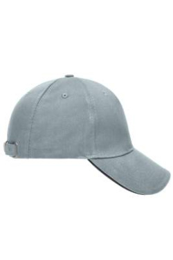 5 Panel Cap mit kontrastfarbener Schirmkante, light-grey/black - Myrtle Beach (3)
