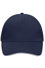5 Panel Cap mit kontrastfarbener Schirmkante, navy/white