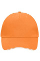 5 Panel Cap mit kontrastfarbener Schirmkante, orange/white